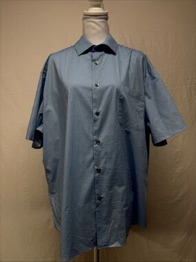 Calvin Klein Men's Casual Short-Sleeve Button-Down Shirt in Light Blue